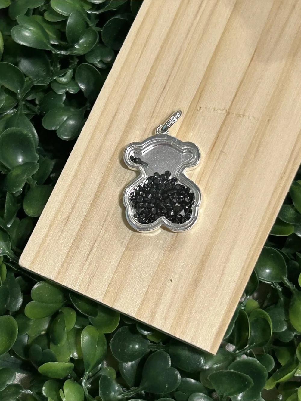 Silver and Black Bear Pendant